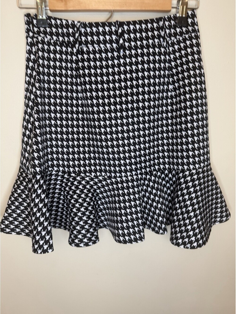 Missguided black white Gingham check plaid Ruffle mini short skirt Size 2